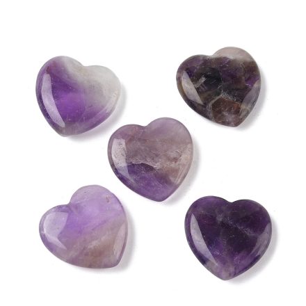 Ametiszt (3) Szív Ásvány Marokkő 20x20x6mm