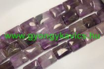   Ametiszt Téglalap (2) Ásványgyöngy Gyöngyfüzér 18x13x6mm