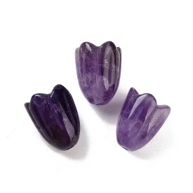 Ametiszt Virág Átfúrt Ásványgyöngy 15x12mm