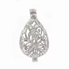 Ezüst Színű (6) Csepp Angyalhívó Medál 30x16x8mm