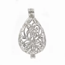 Ezüst Színű (6) Csepp Angyalhívó Medál 30x16x8mm