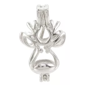  Ezüst Színű Rénszarvas (27) Karácsonyi Angyalhívó Medál 22x12,5x6mm