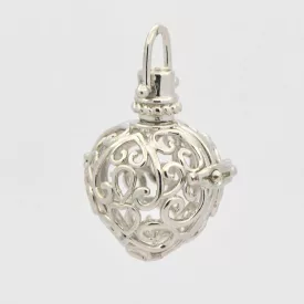Ezüst Színű (7) Szív Angyalhívó Medál 29x25x20mm