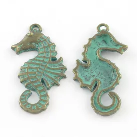   Antikolt Bronz Színű Tengeri Csikó Csikóhal Medál 38x20mm