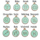 Arany Színű Türkiz Tűzzománc Vízöntő Csillagjegy Horoszkóp Medál 12mm