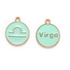 Arany Színű Türkiz Tűzzománc Vízöntő Csillagjegy Horoszkóp Medál 12mm