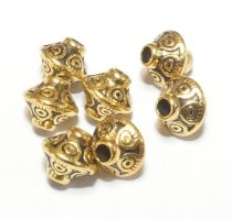  Arany Színű Búgócsiga Nyaklánc Karkötő Ékszer Dísz Közdarab Köztes 6,5x7,5mm