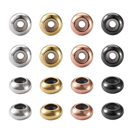 Arany Színű (8) Charm Nyaklánc Karkötő Ékszer Dísz Köztes Szilikon Szűkítővel 8x4mm