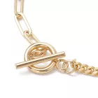 Arany Színű Charm Kvarc Ásvány (K105) Karkötő Hossz: 19,4cm
