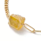 Arany Színű Charm Kvarc Ásvány (K105) Karkötő Hossz: 19,4cm