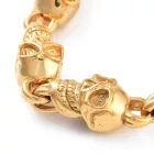 Arany Színű Nemesacél Charm Koponya (K106) Karkötő Hossz: 24,3cm
