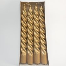 Arany Csillámporos Csavart Gyertya 19x2,3cm