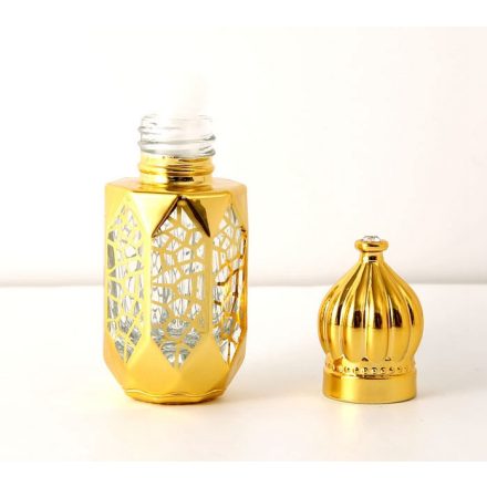 Arany "Dubai" Arab Mintás (4) Golyós Roll-On Parfüm Illóolaj Üvegcse 25x67mm 6ml 