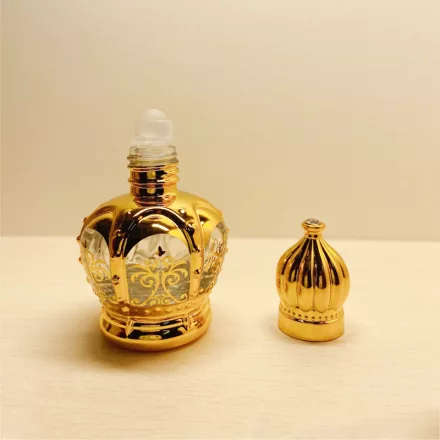 Arany "Dubai" Arab Mintás (8) Golyós Roll-On Parfüm Illóolaj Üvegcse 64x37mm 12ml 