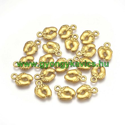 Arany Színű Páros Babatalp Medál 14x10mm