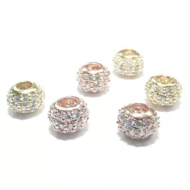   Arany Színű Fehér Cirkón Cirkónia Strasszos Nyaklánc Karkötő Ékszer Dísz Közdarab Köztes Charm 8x6mm