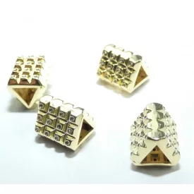   Arany Színű Fehér Cirkón Cirkónia Strasszos Háromszög Nyaklánc Karkötő Ékszer Dísz Közdarab Köztes Charm 8,5x10,5x9,5mm