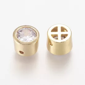   Arany Színű Cirkón Cirkónia Strasszos Nyaklánc Karkötő Ékszer Dísz Közdarab Köztes 8x6mm