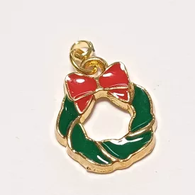   Arany Fehér Zöld Piros Színű (32) Tűzzománc Adventi Koszorú Medál Karácsonyfa Dísz 14,5x11,5mm