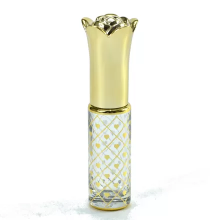Arany Színű Szíves (11) Golyós Roll-On Parfüm Illóolaj Üvegcse 91x26mm 8ml 