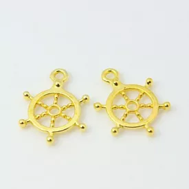 Arany Színű Hajókormány Hajókerék Medál 21x15mm