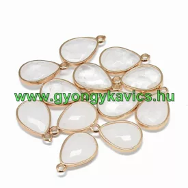 Arany Fazettált Hegyikristály Ásvány Medál 24x15x6mm