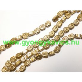 Arany Hematit Buddha Budha Ásványgyöngy 8x7x4mm