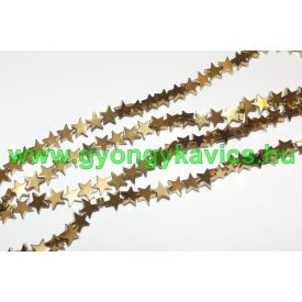 Arany Hematit Csillag Ásványgyöngy 8x3mm