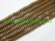 Arany Hematit Korong Ásványgyöngy Gyöngyfüzér 6x3mm