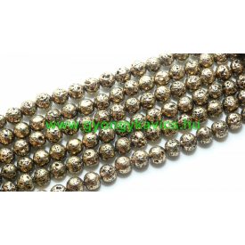 Arany Hematit Lávakő Imitáció Ásványgyöngy 8mm