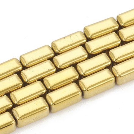 Arany Hematit Téglalap Oszlop Ásványgyöngy Gyöngyfüzér 8x4mm