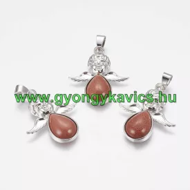 Arany Homokkő Angyal Medál 35x29,5mm