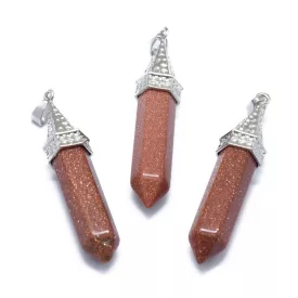   Arany Homokkő Medál Ezüst Színű Akasztóval 61x14,5x12,5mm