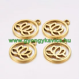 Arany Színű Jóga Lótusz Medál 20mm