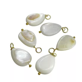 Arany Színű Kagyló (8) Medál Fülbevaló Alap 22-23x13mm