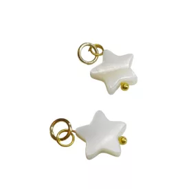   Arany Színű Csillag Kagyló (2) Medál Fülbevaló Alap 14x10mm