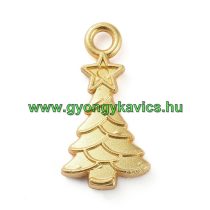   Arany Színű Karácsonyfa Medál Karácsonyfa Dísz 20,5x11mm
