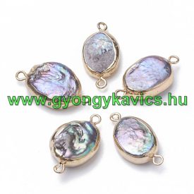   Arany Színű Kékes (1) Kagyló Nyaklánc Karkötő Ékszer Dísz Közdarab Köztes 19-22x10-13x4-6mm