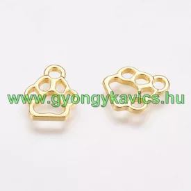 Arany Színű Kutyatappancs Medál Köztes 13x11mm
