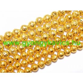 Arany Lávakő Ásványgyöngy 10mm