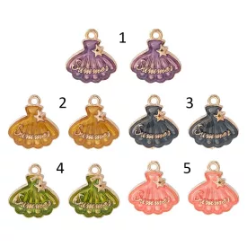   Arany Lila Színű (1) Tűzzománc Kagyló Tengeri Csillag Summer Nyár Medál 17,5x16,5mm