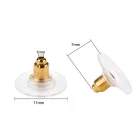 Arany Színű Műanyag Hátoldalú Fülbevaló Dugó 11x11x7mm