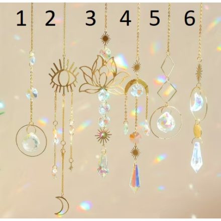 Arany Színű Nazar Szeme Nap Hold (48/2) Napfogó Feng Shui Prizma 33-46cm