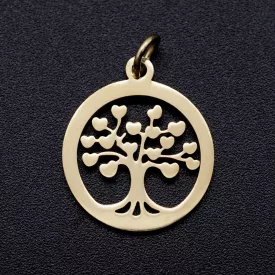 Arany Színű Nemesacél Életfa Medál 18,5x16mm