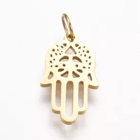 Arany Színű Nemesacél Hamsa Kéz Medál 17x9mm