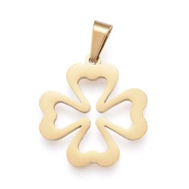 Arany Színű (1) Nemesacél Lóhere Medál Köztes 19x18mm