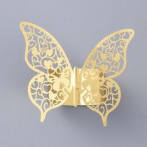   Arany Színű Papír Lepke Pillangó Szalvétagyűrű 6,7x21,3cm (10db)
