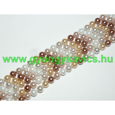 Arany Rózsaszín Színes Kagyló Gyöngy Gyöngyfüzér 10mm