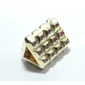   Arany Rubin Színű Cirkón Cirkónia Strasszos Háromszög Nyaklánc Karkötő Ékszer Dísz Közdarab Köztes Charm 8,5x10,5x9,5mm