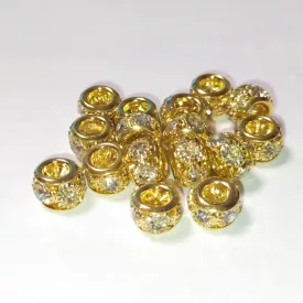   Arany Színű Charm Nyaklánc Karkötő Ékszer Dísz Strassz Kövekkel 8mm